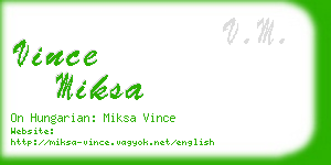 vince miksa business card